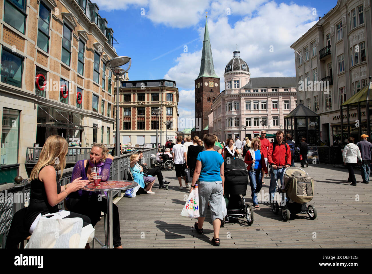 Shopping street, Arhus, Jutland, Denmark, Scandinavia, Europe Stock Photo