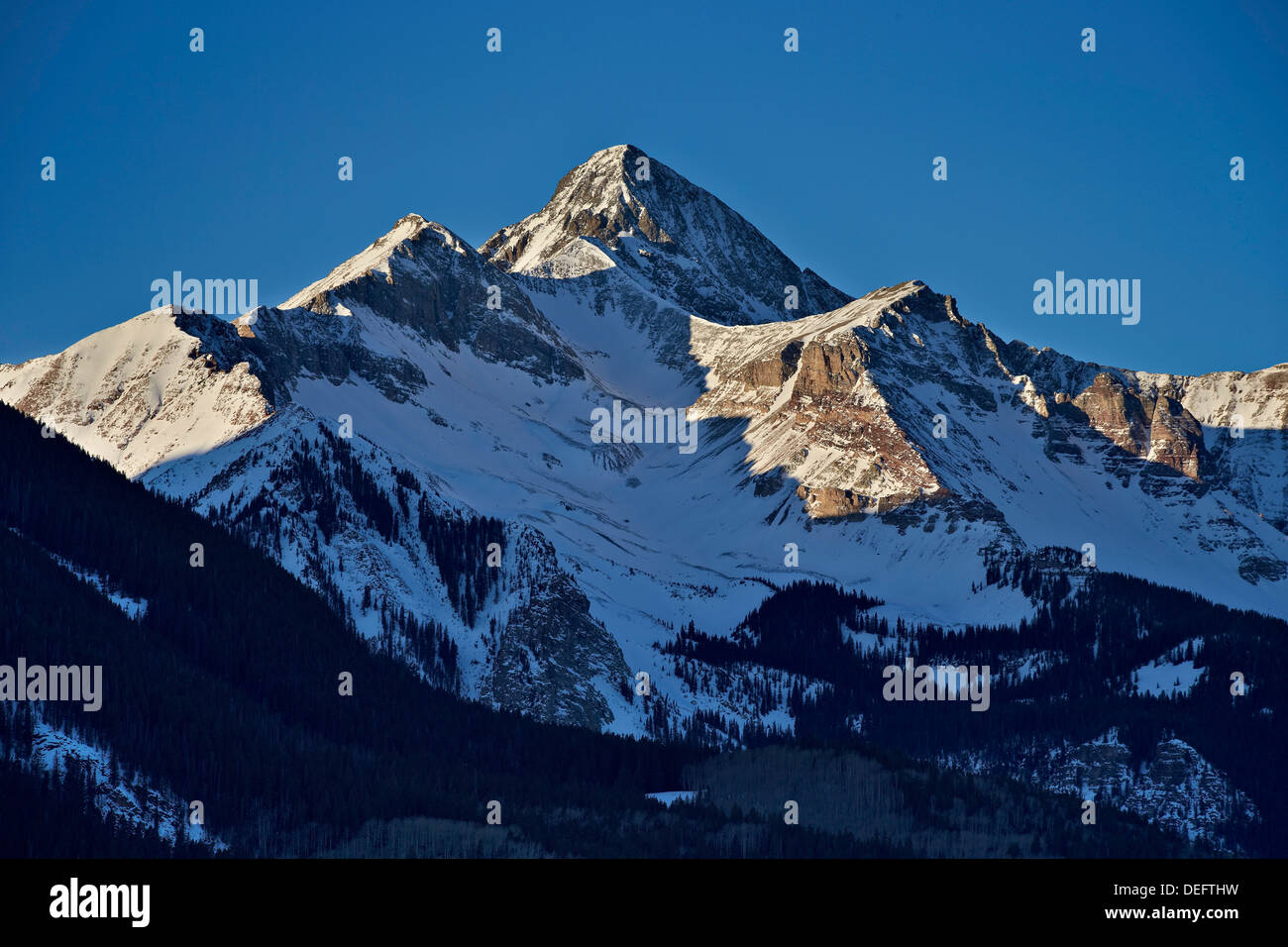 Wilson Peak in the winter, Uncompahgre National Forest, Colorado, United States of America, North America Stock Photo