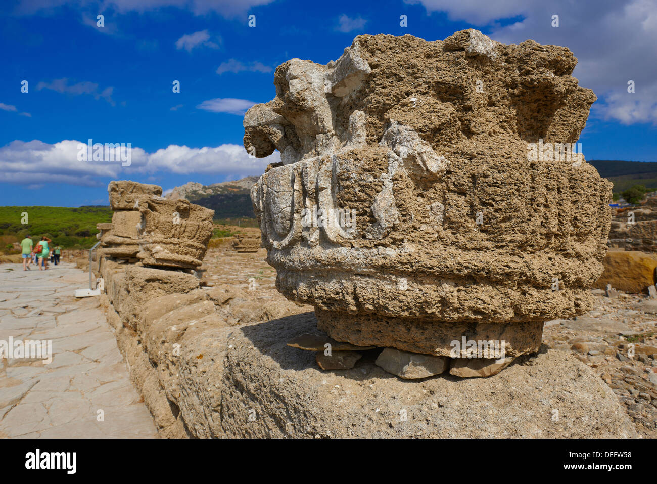 Bolonia, Baelo Claudia, Archaeological site , old roman city , Strait of Gibraltar Natural Park, Costa de la Luz, Cadiz, Stock Photo