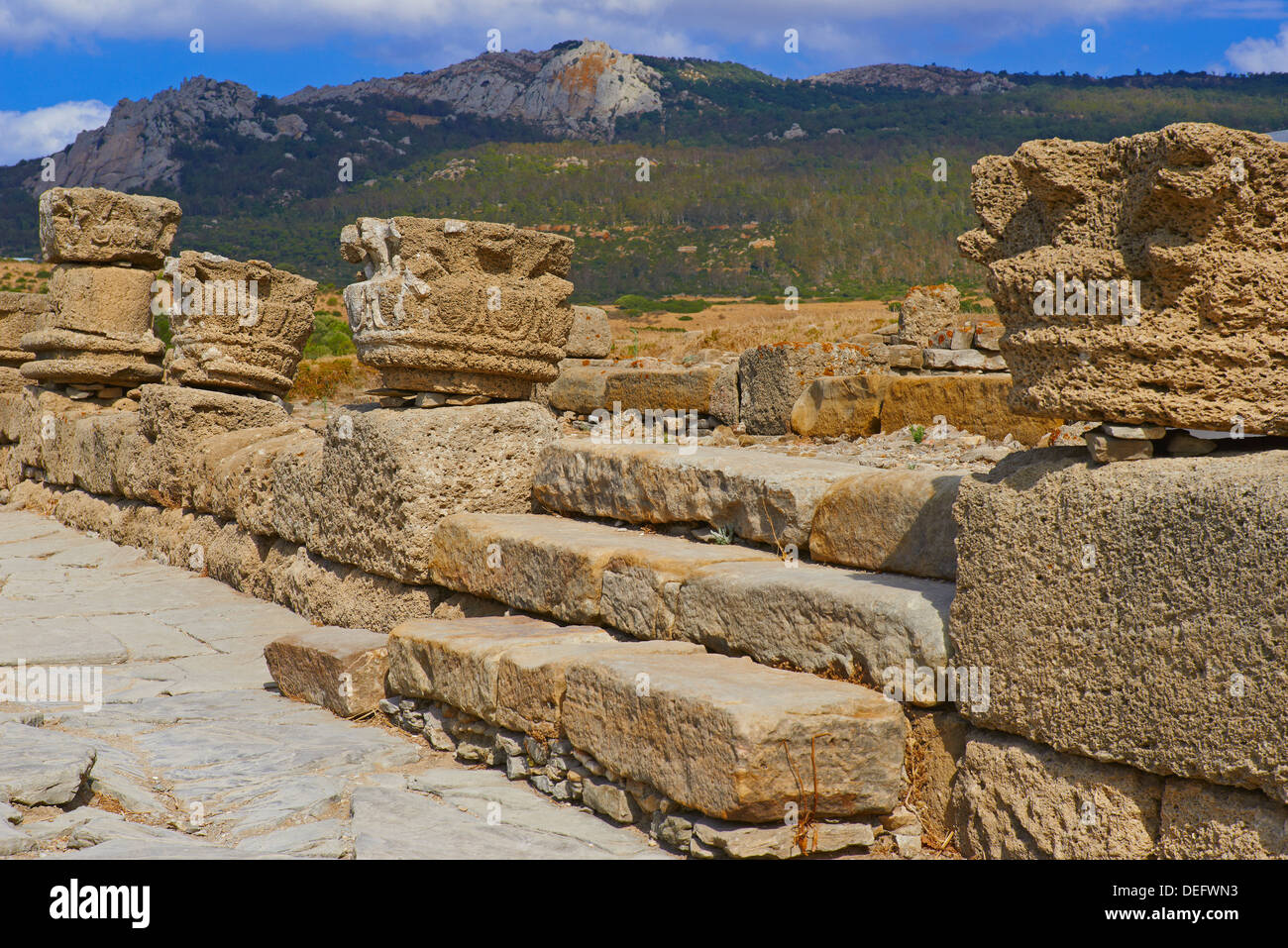 Bolonia, Baelo Claudia, Archaeological site , old roman city , Strait of Gibraltar Natural Park, Costa de la Luz, Cadiz, Stock Photo