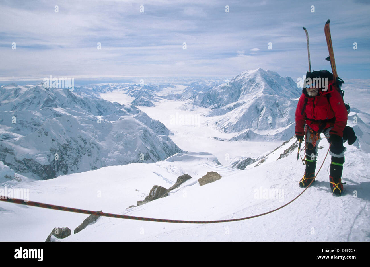 Climber and Mount Foraker. Denali National Park. Alaska. USA Stock Photo Alamy