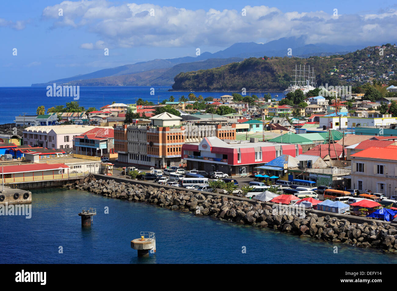 Port of Roseau, Dominica, Windward Islands, West Indies, Caribbean, Central America Stock Photo