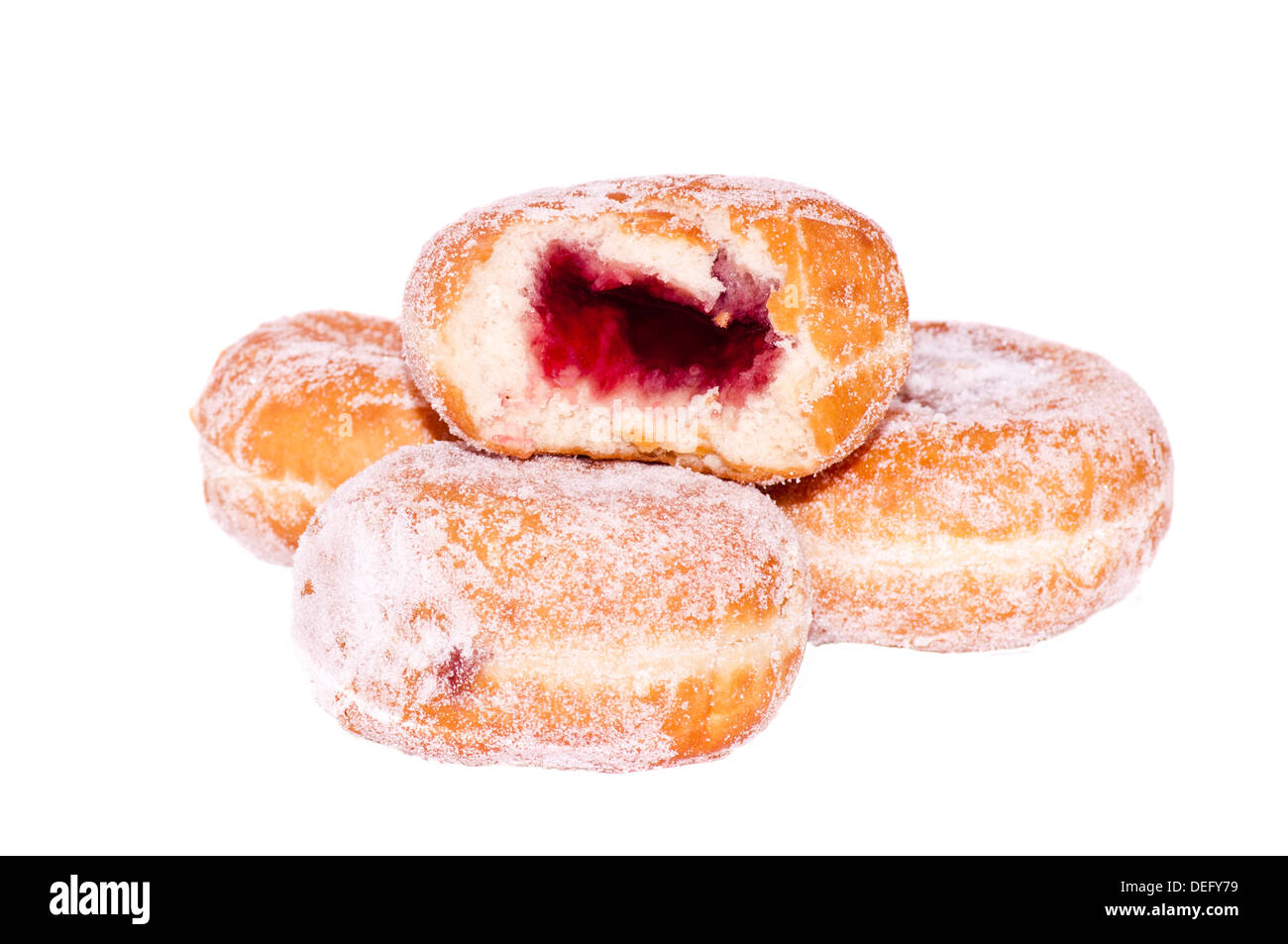Pile Of Jam Doughnuts Donuts Stock Photo Alamy