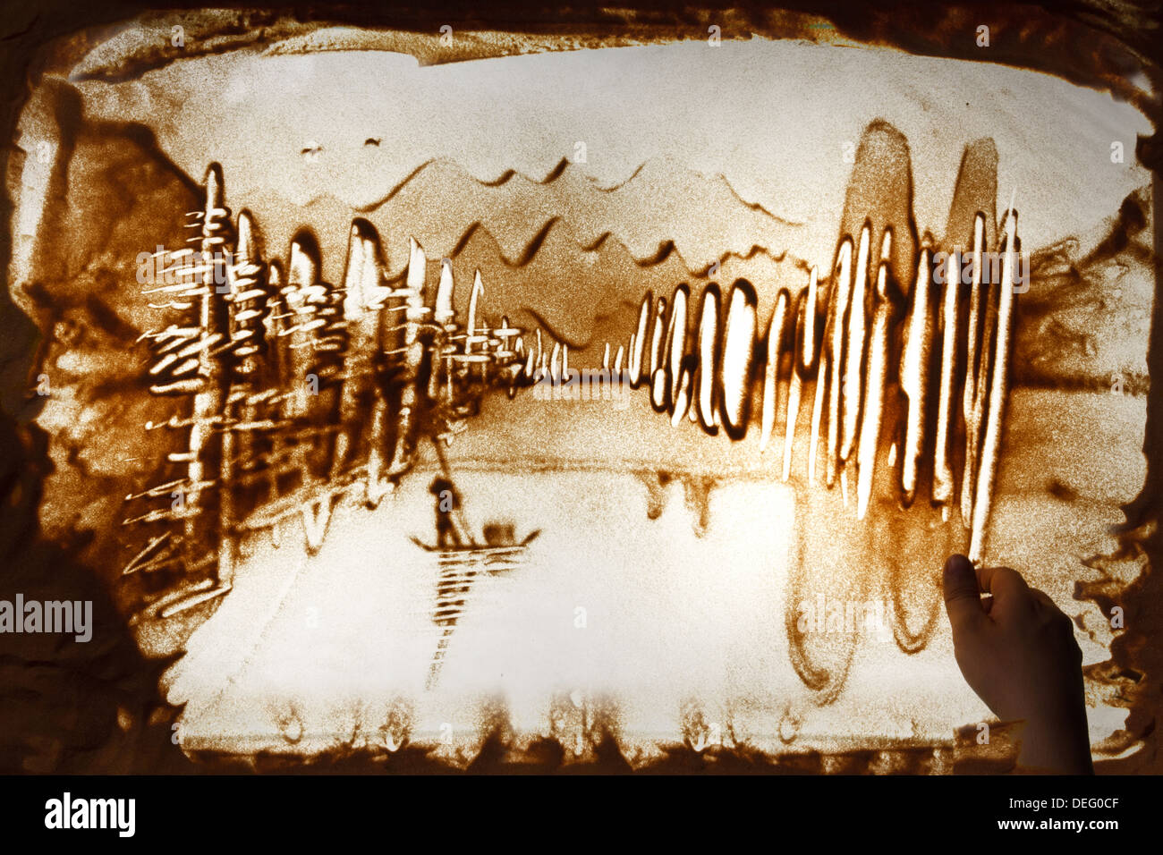 Painting on water human hand hi-res stock photography and images - Alamy