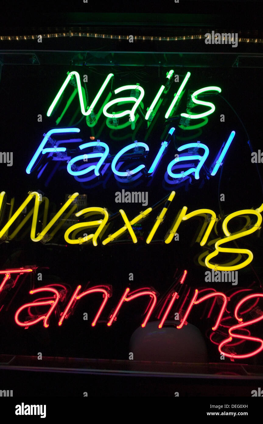 Neon sign for beauty parlor. San Francisco. California. United States