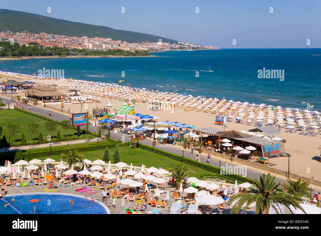 Slanchev Bryag (Sunny Beach), between Varna and Burgas, Black Sea Coast, Bulgaria, Europe Stock Photo