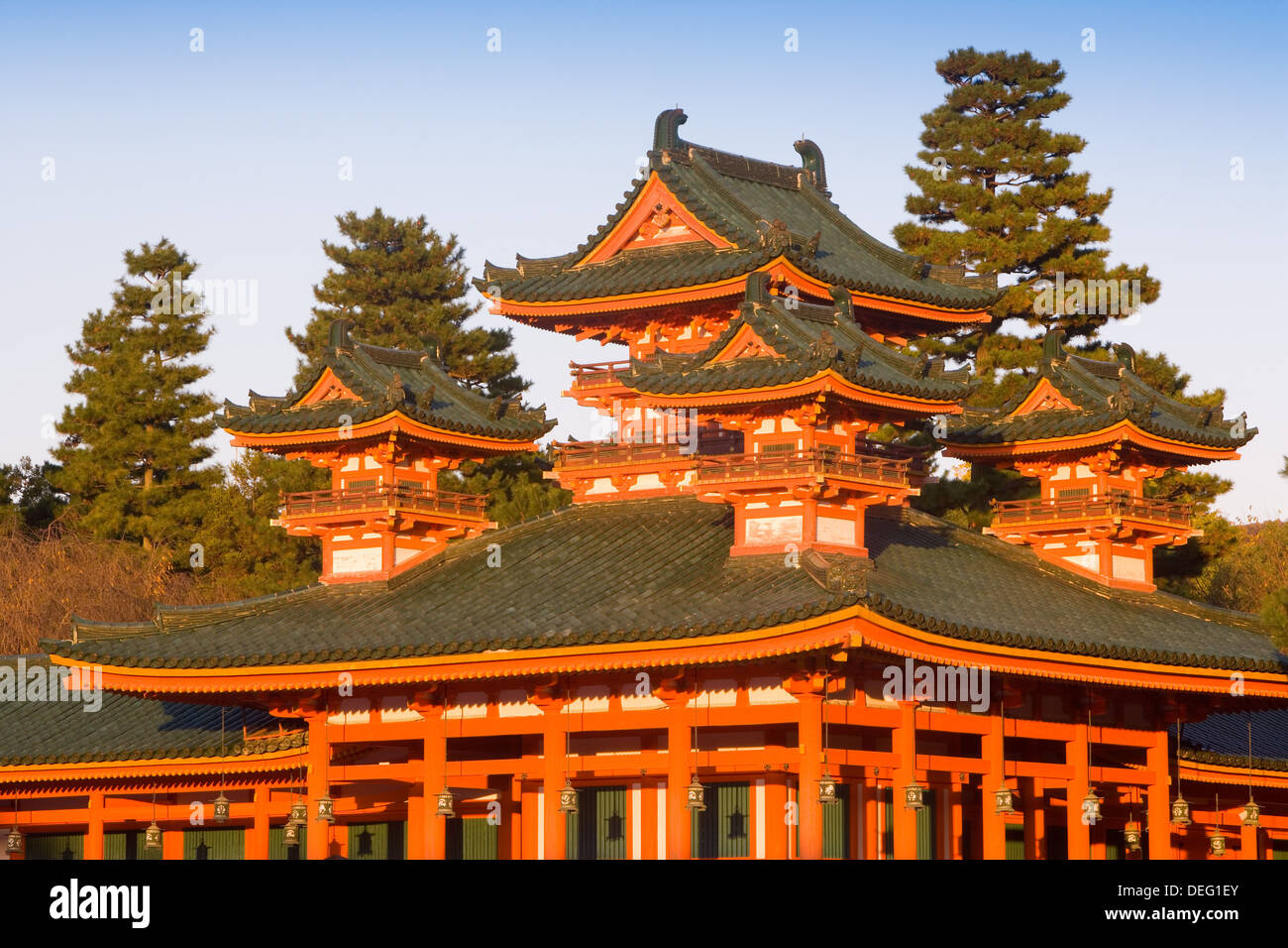 Shrine Complex Impressive shrine complex of Heian-Jingu (Shrine), built in 1895, Kyoto ...