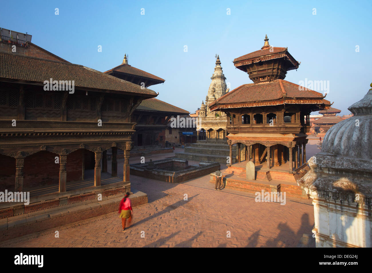 Durbar Square at dawn, Bhaktapur, UNESCO World Heritage Site, Kathmandu Valley, Nepal, Asia Stock Photo