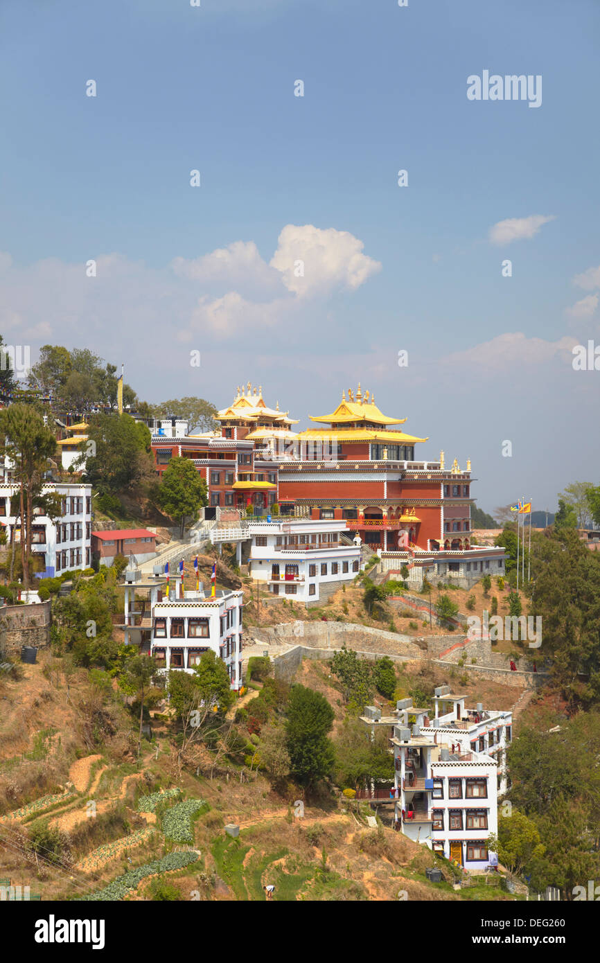 Thrangu Tashi Yangtse Monastery inside Namobuddha complex, Dhulikhel, Kathmandu Valley, Nepal, Asia Stock Photo