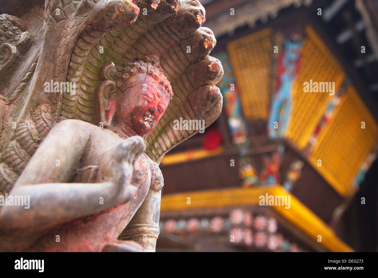Statue at Bhimsen Temple, Kathmandu, Nepal, Asia Stock Photo