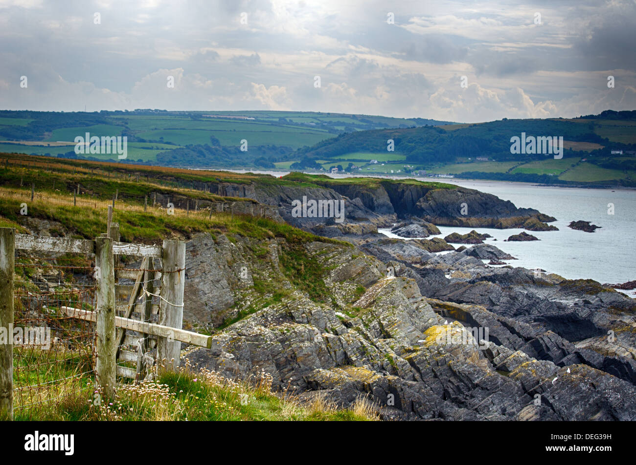 A storm is brewing over the Welsh Coastline Stock Photo