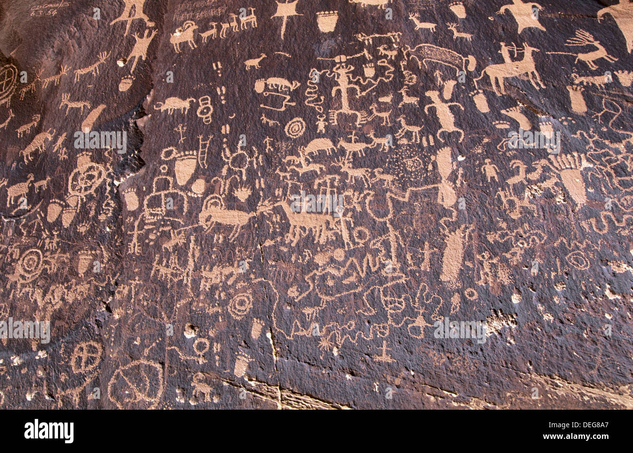 Newspaper Rock. Native American Art. Canyonlands National Park. Utah. USA Stock Photo