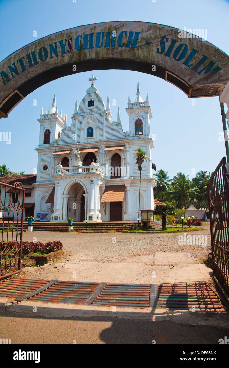 Entrance gate of a church, St. Anthony's Church, Siolim, North Goa, Goa