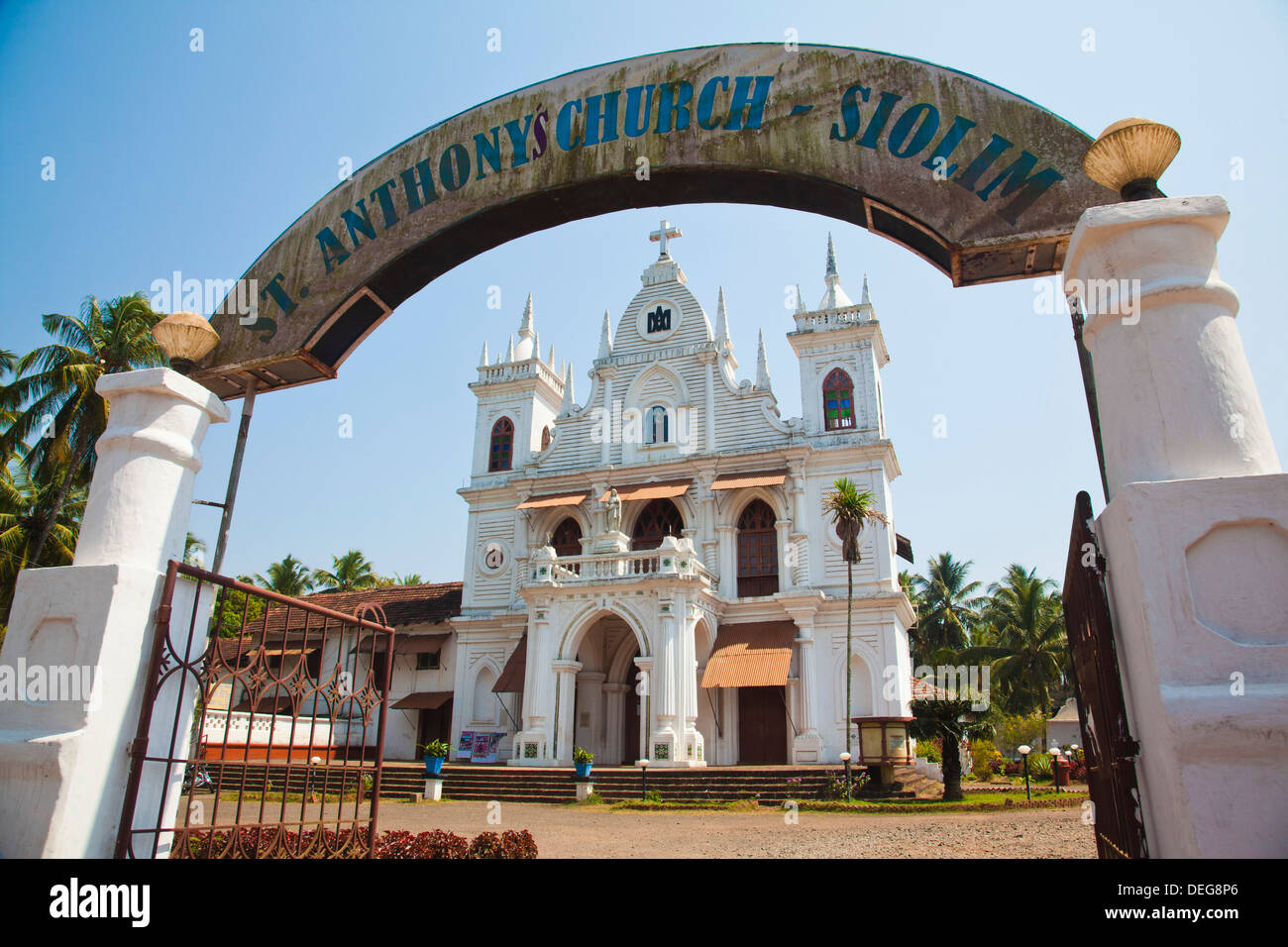 Entrance gate of a church, St. Anthony's Church, Siolim, North Goa