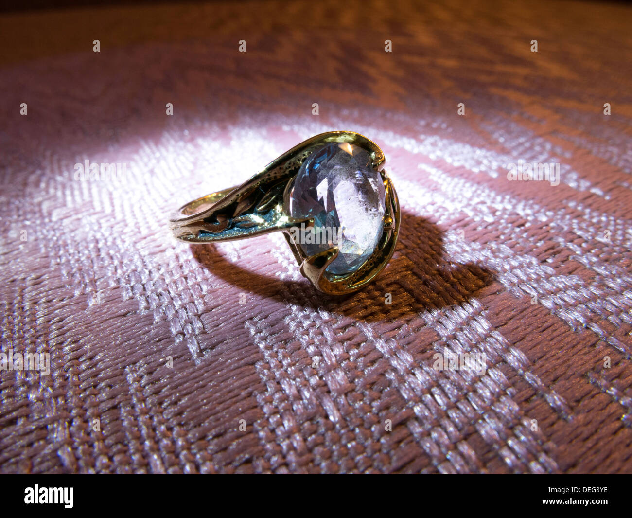 Jewelry:  Aquamarine Ring Still Life Stock Photo