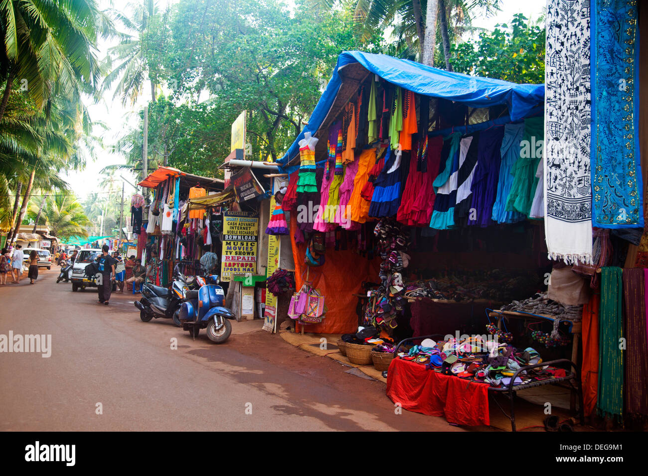 Shopping street at Panaji, Goa, India Stock Photo