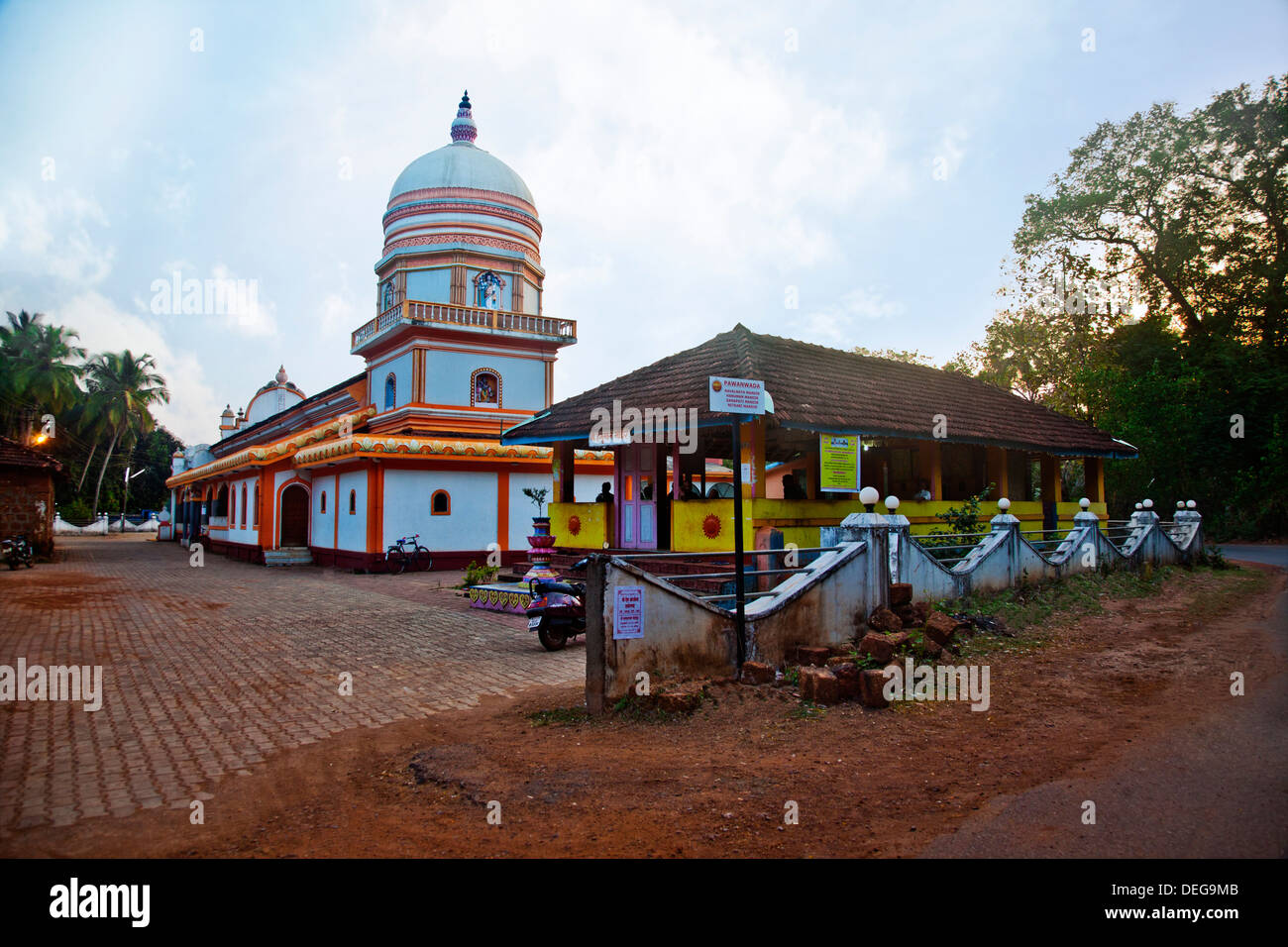 Facade of a temple, Panaji, Goa, India Stock Photo