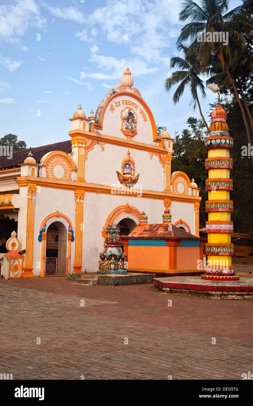 Facade of a temple, Panaji, Goa, India Stock Photo