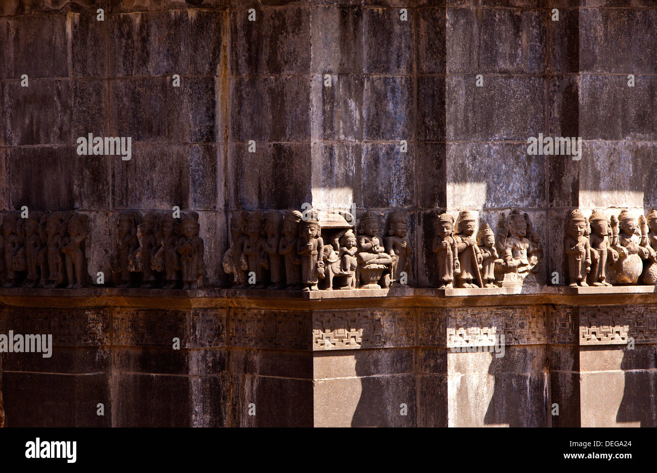 Carving detail of the Bhimashankar Temple, Pune, Maharashtra, India Stock Photo