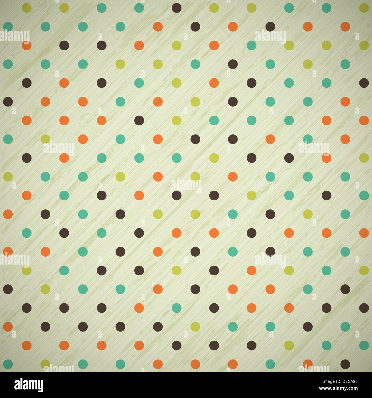 grunge vintage retro background with polka dots, vector illustration ...