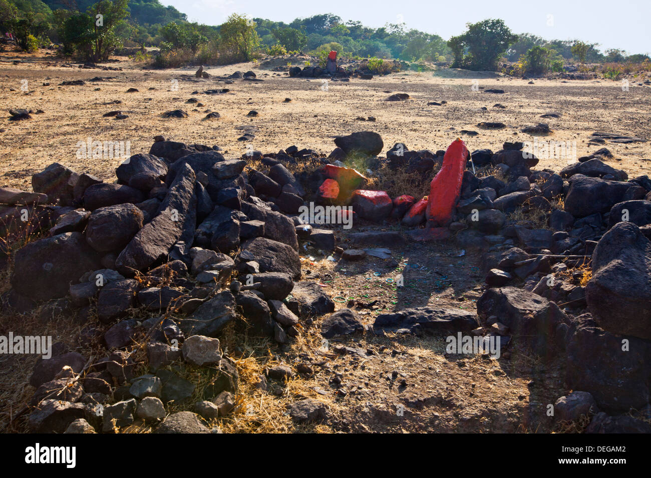 Rocks on a landscape, Bhimashankar Temple, Pune, Maharashtra, India Stock Photo