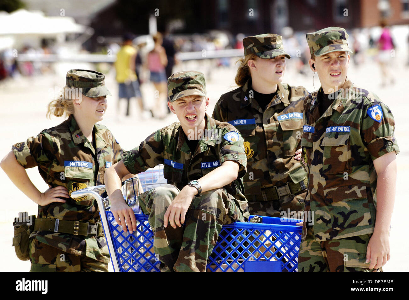Air cadets participating in air show. Selfridge Air Force Base