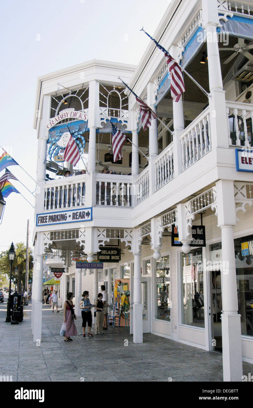Shopping and bars are a large part of Key West, Florida. USA Stock