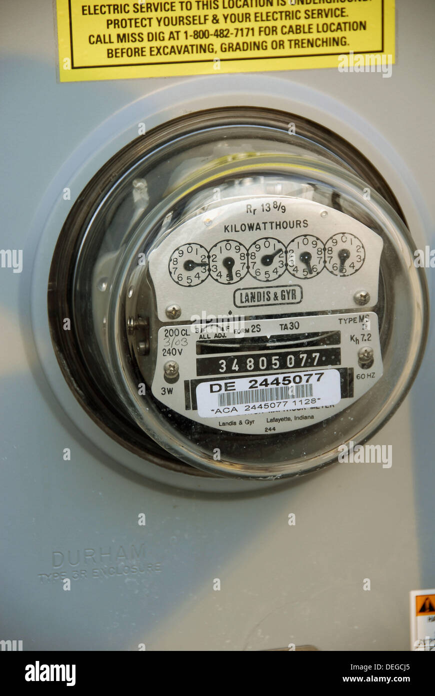 Electrical service meter measure the amount of electricity used at a particular home or business