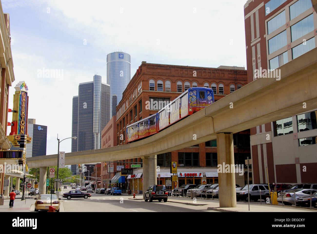 Popluar Tourist Attraction Is Greektown Located In Downtown Detroit Michigan USA Stock Photo 