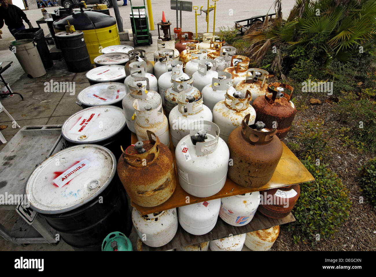 Reduce Reuse Recycle propane gas tanks Stock Photo Alamy