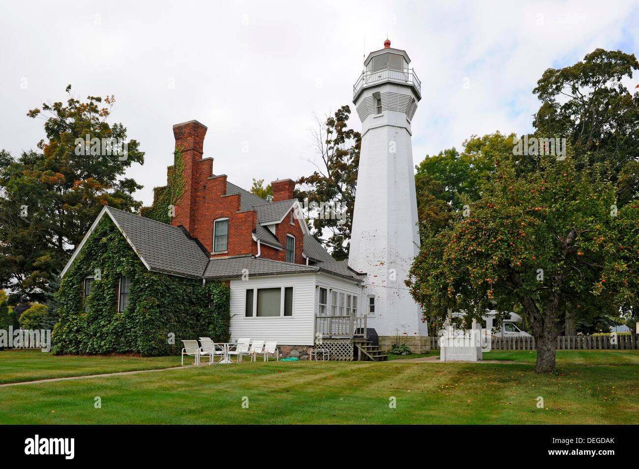 Port Sanilac Lighthouse Michigan Stock Photo Alamy