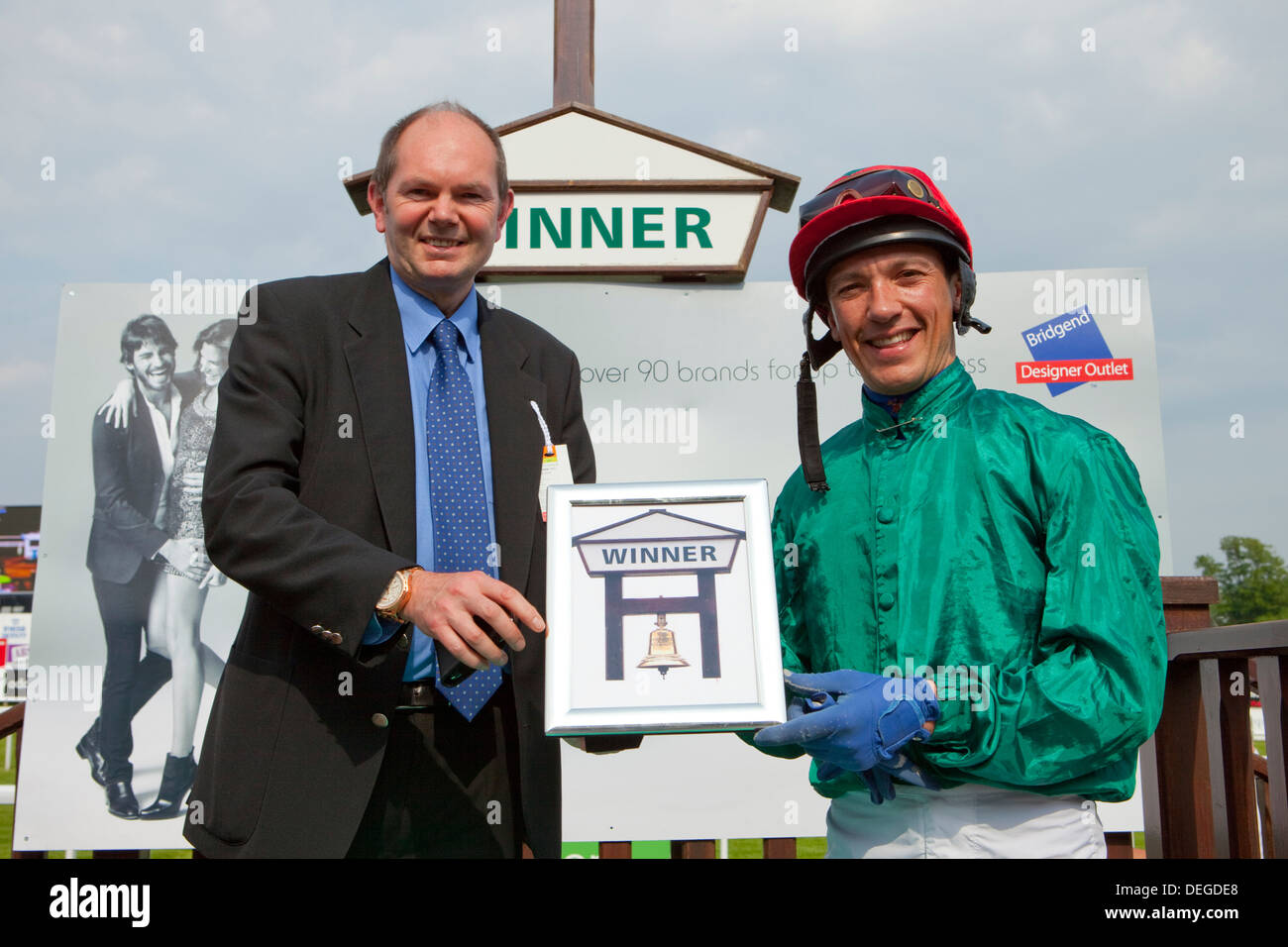 Frankie Dettori at Chepstow Race Course, Chepstow, Monmouthshire, Wales, UK Stock Photo