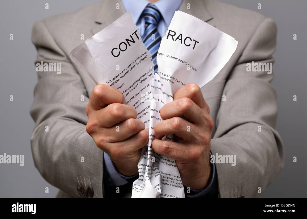 Tearing up the contract Stock Photo