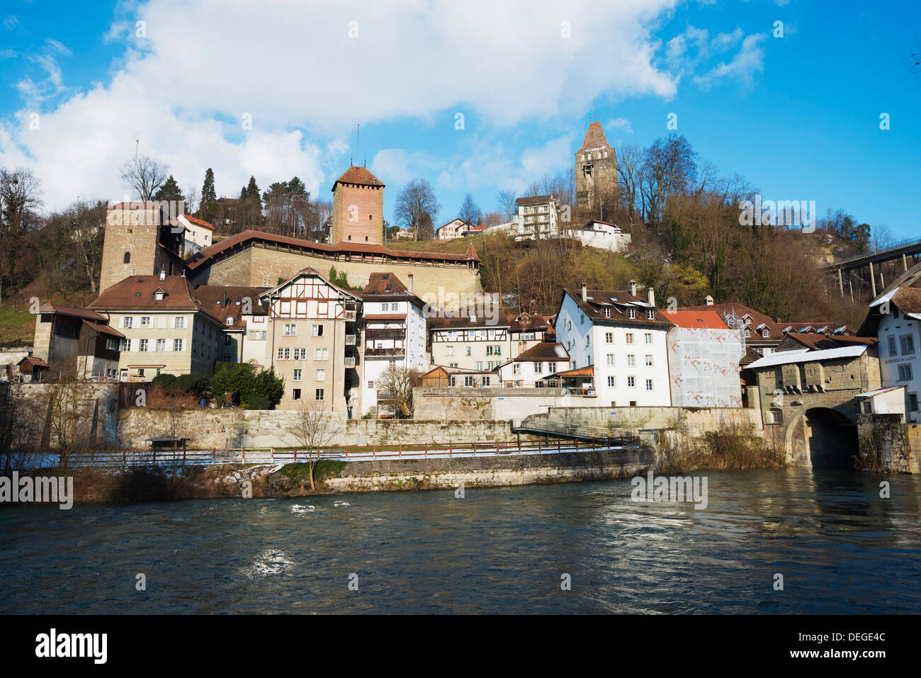 The 12th century Old Town, Fribourg, Switzerland, Europe Stock Photo