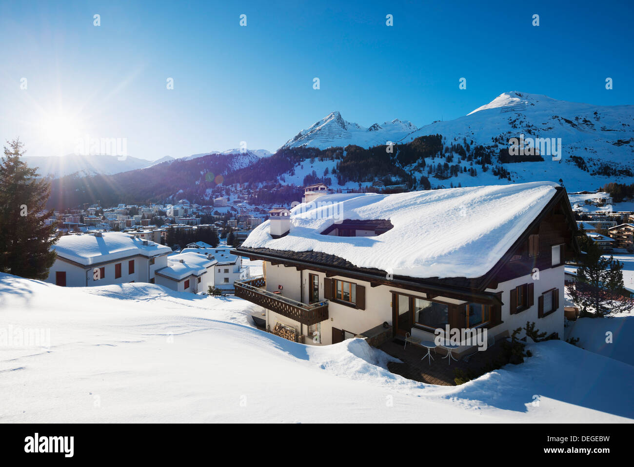Davos, Graubunden, Swiss Alps, Switzerland, Europe Stock Photo