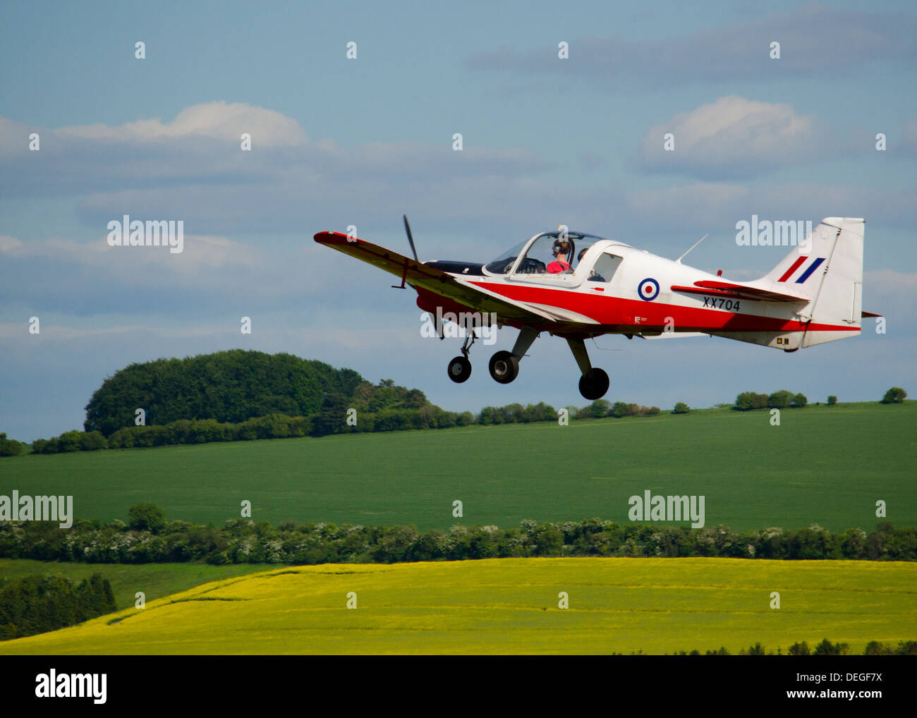 Plane taking off from Salisbury Airfield Stock Photo - Alamy
