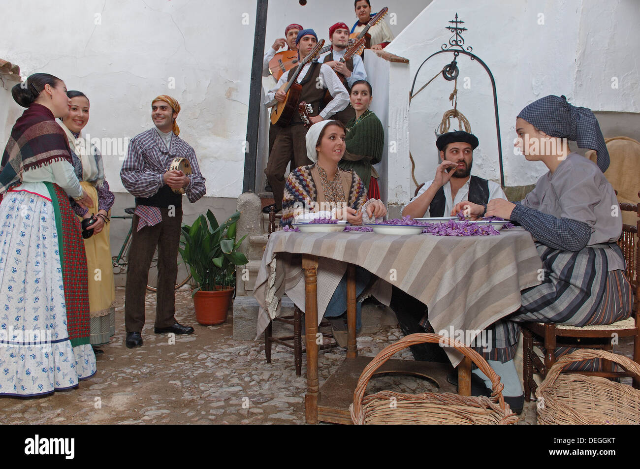 Consuegra, Extracting saffron flower stigmas, Saffron Rose festival
