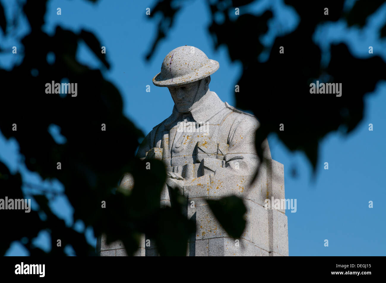 Canadian WWI Memorial at Vancouver Corner, Ypres Salient Stock Photo