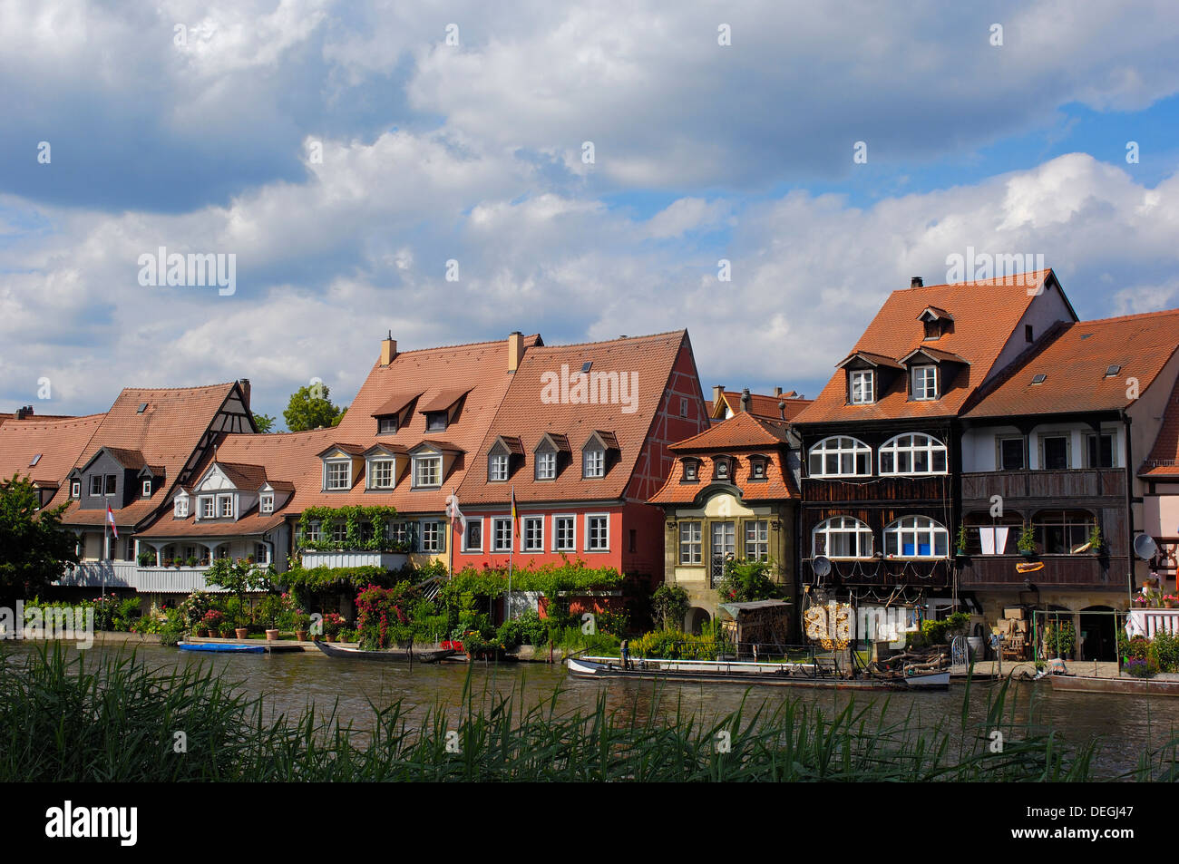 Bamberg, UNESCO World Heritage site, Little Venice , Regnitz river, Old fishermen's houses, Franconia, Bavaria, Germany, Europe Stock Photo