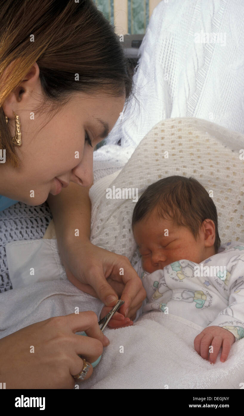 clipping newborn fingernails