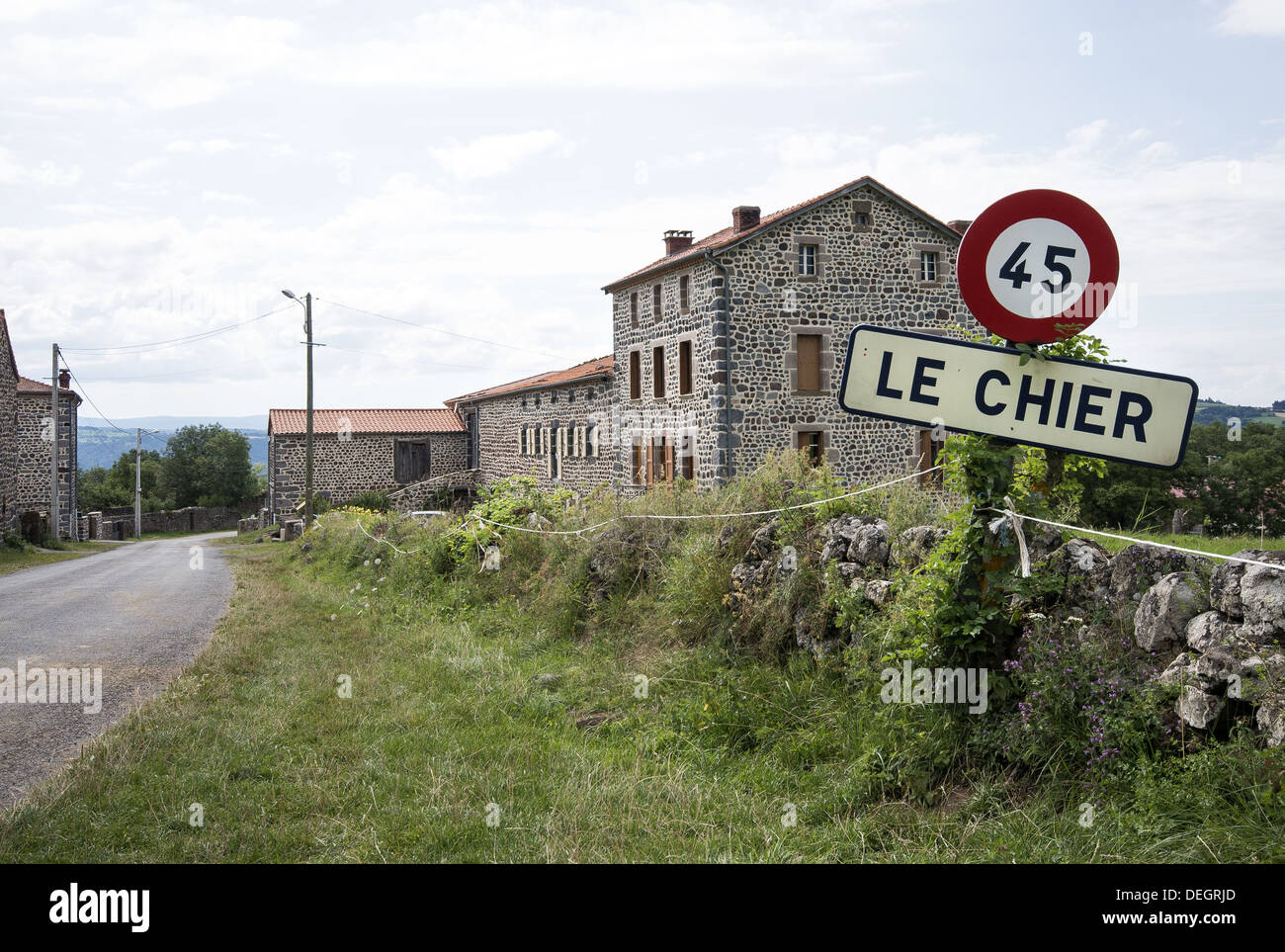 The picturesque village of Le Chier on the GR65 route, The Camino de Santiago, France Stock Photo