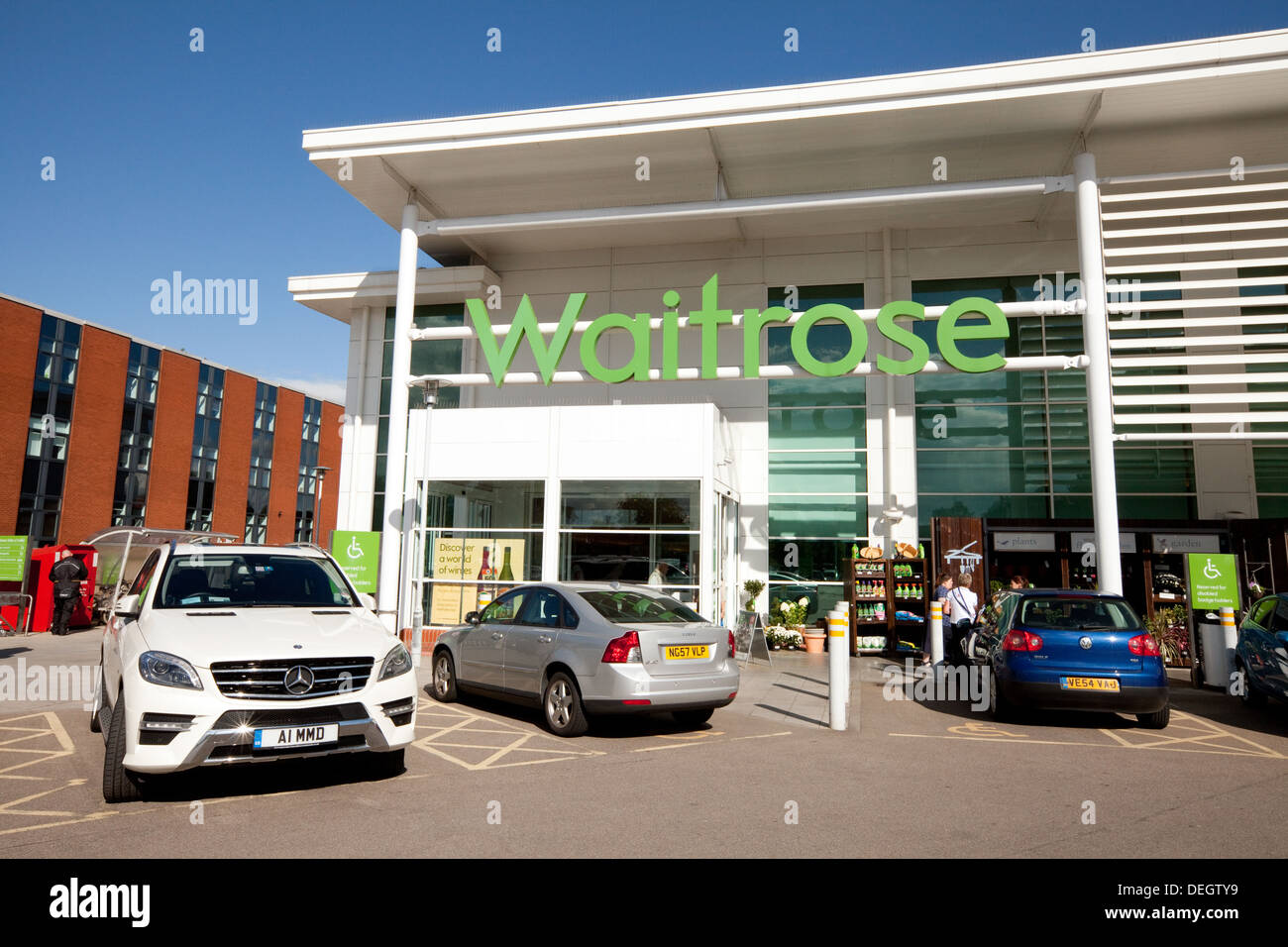 Waitrose supermarket store exterior, Newmarket Suffolk UK Stock Photo