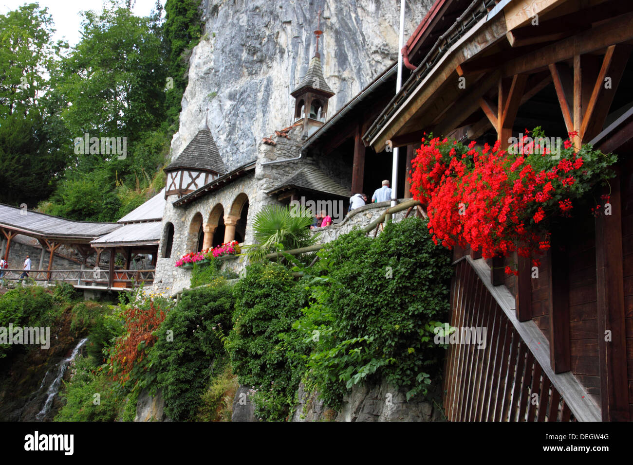 Entrance to St Beatus Caves.Lake Thun, Switzerland. Stock Photo