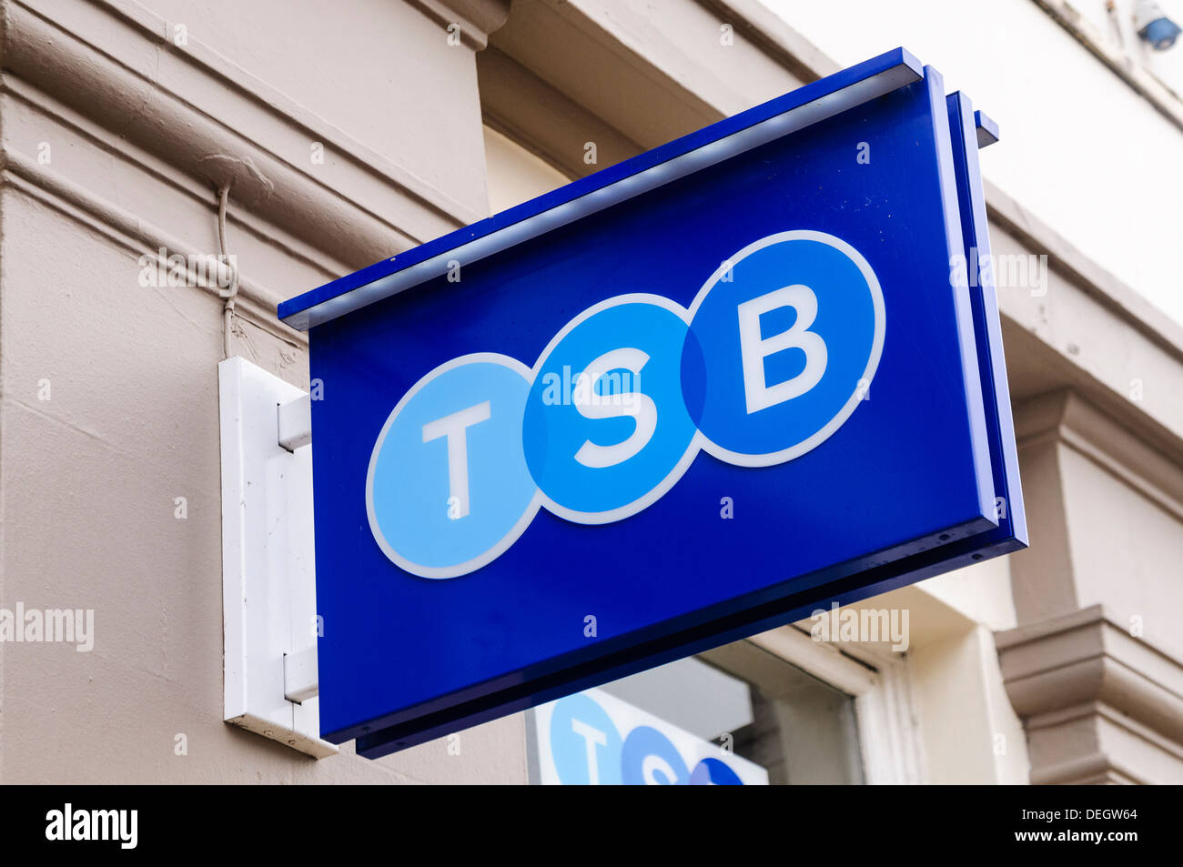 Sign at a TSB (Trustee Saving Bank) bank Stock Photo