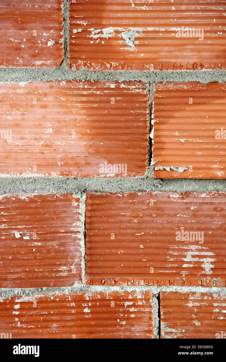 Brick wall, construction site Stock Photo Alamy