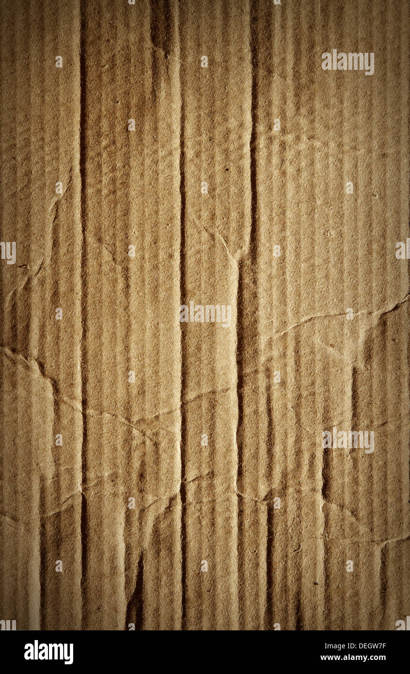 Closeup of wrinkled brown paper texture Stock Photo