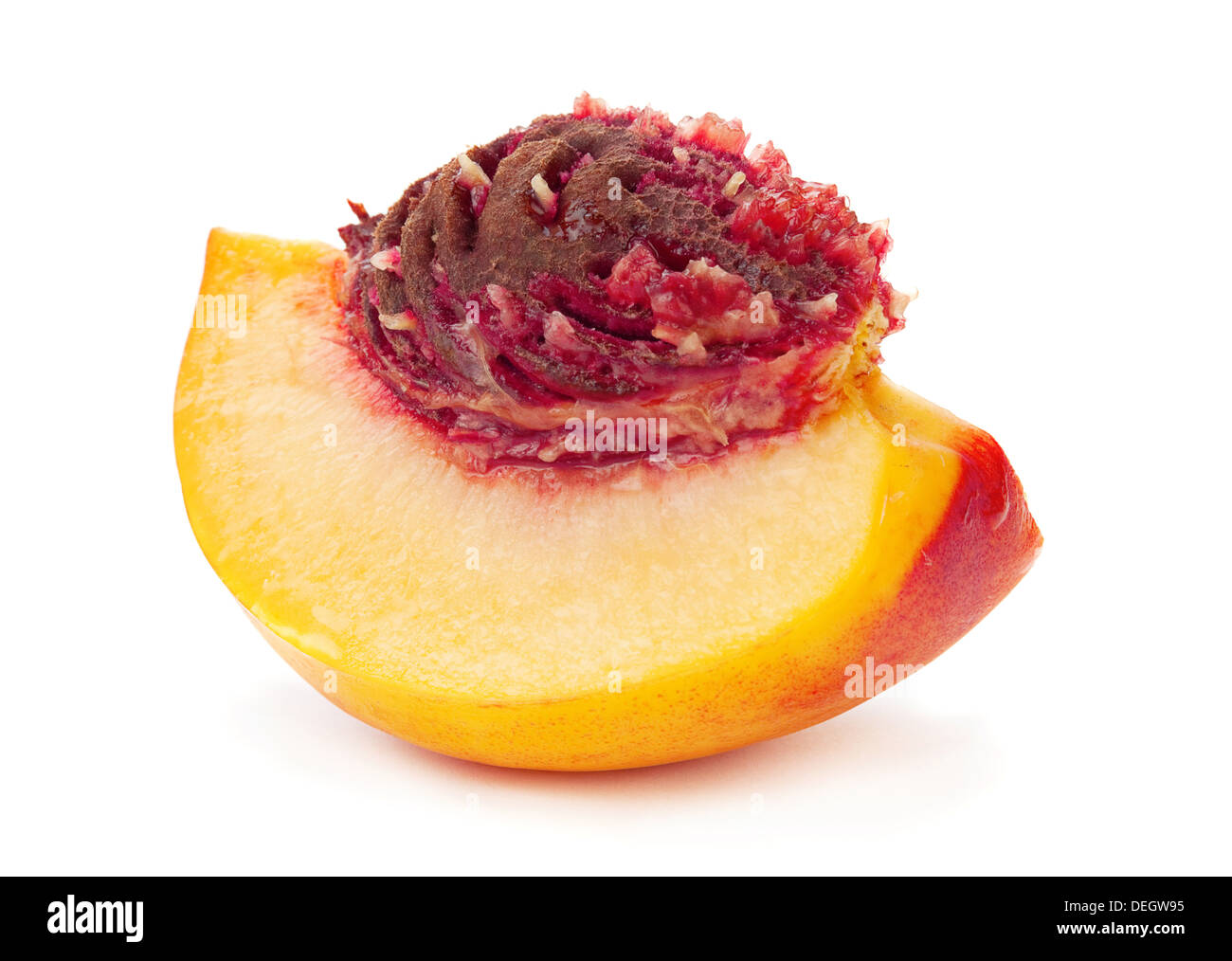 Nectarine peach family fruit isolated on white Stock Photo Alamy