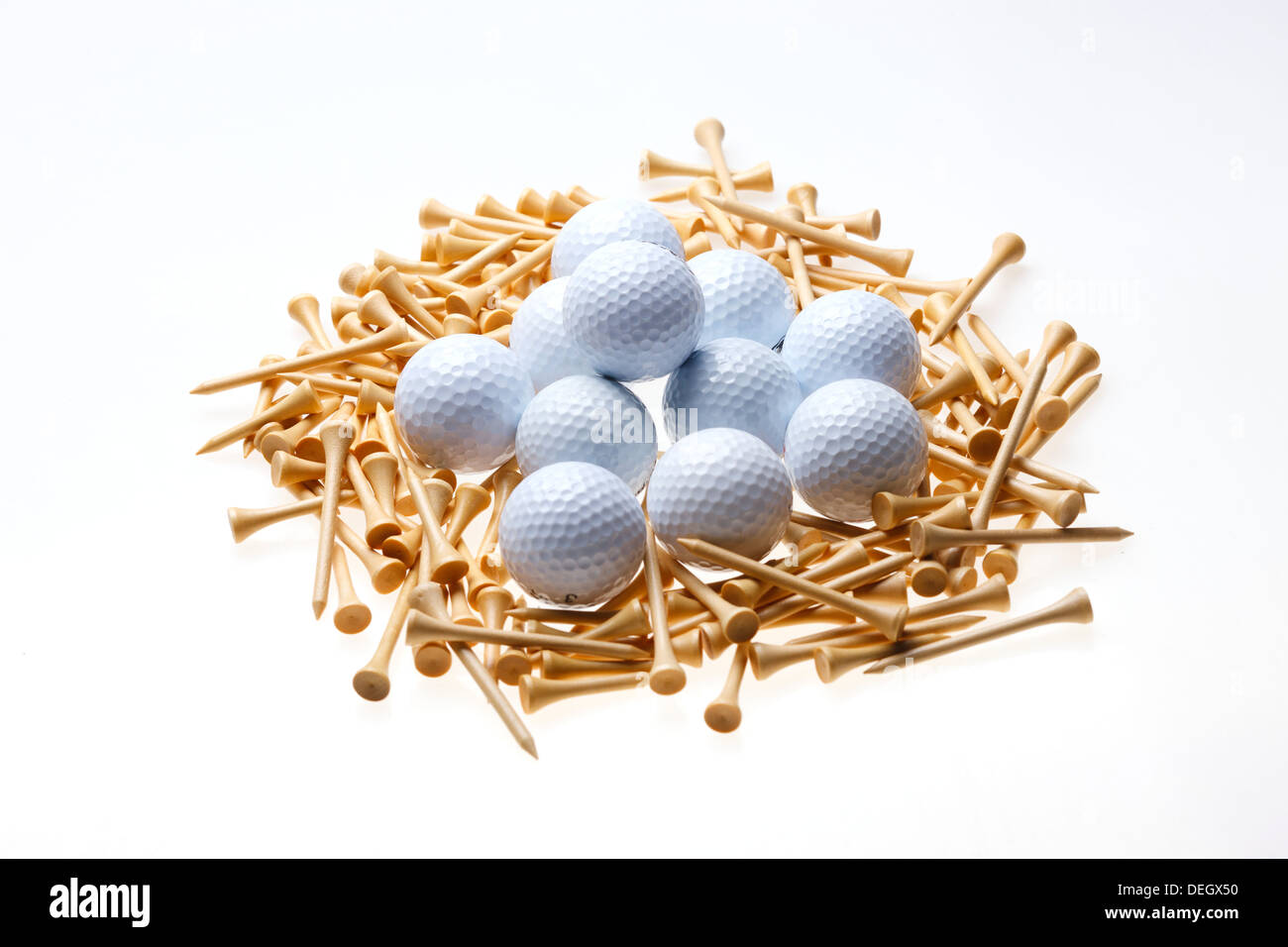 Golf balls and tees Stock Photo Alamy