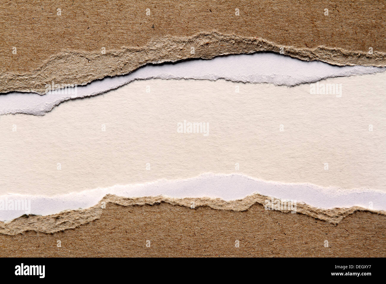 Gap ripped in papers. Blank copy space Stock Photo Alamy