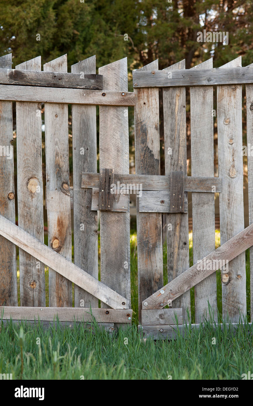Closed Wooden Gate Stock Photo